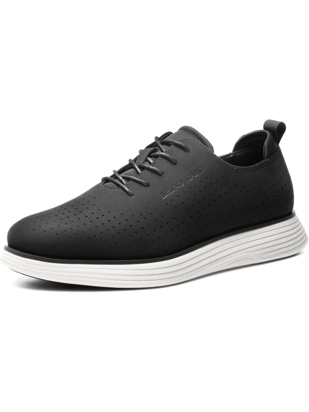 Bruno Marc Men's Black Grey Polyurethane Classic Casual Vibrant Fashion Sneaker